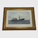 George Wiseman : The fishing boat "Princess Royal", watercolour and bodycolour, signed, dated 1952,