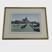 Ken Hayes : St. Mark's, Venice, watercolour, signed, 24 cm x 34 cm, framed.