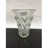 A Lalique crystal vase with petal decoration, signed R. Lalique, France, height 18.5 cm.