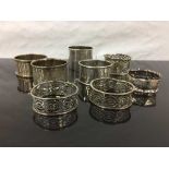 A silver napkin ring, of plain cylindrical form, Birmingham 1915,