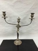 A late nineteenth century Sheffield plated candelabrum, height 53.5 cm.