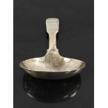 A George IV silver caddy spoon, George Knight, 1823, the handle engraved with three initials,