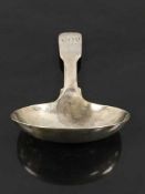 A George IV silver caddy spoon, George Knight, 1823, the handle engraved with three initials,