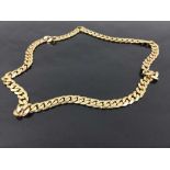 A 9ct gold flat-linked necklace, 61.5g, length 53 cm.