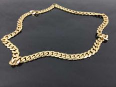 A 9ct gold flat-linked necklace, 61.5g, length 53 cm.