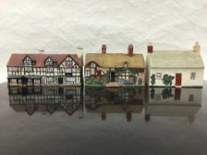 Three Goss pottery cottages; 'A Window in Thrums',
