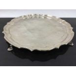 A silver salver, John Rose, Birmingham 1964. 457g.