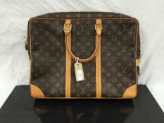Louis Vuitton : a document case, monogram canvas, with tan trim, with twin carry handles,