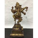 A patented brass figure of Ganesha, on stepped base, height 42cm.