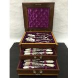 A good quality early twentieth century EPNS dessert set, S H & Co, for twelve settings,