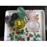 Seven glass paperweights including Victorian dump etc