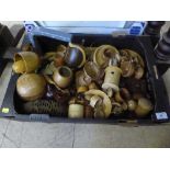 Large quantity of assorted wooden ornaments and bowls