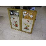 Three Edwardian hand painted mirrors