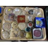 Tray of clear glass paperweights - The woman's Royal Voluntary service,