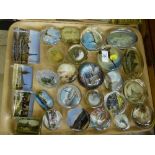 Tray of assorted glass tourist items - Scenes of Blackpool, Whitley Bay,