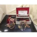 Two boxes of assorted costume jewellery