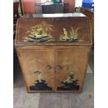 A walnut oriental style bureau