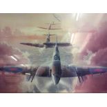 Gilt framed picture - Six Spitfires in line of fire