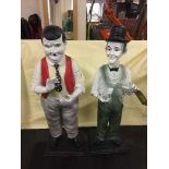 Two resin figures - Laurel and Hardy