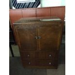 A mahogany linen chest