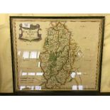 A Robert Morden hand coloured antique map of Nottinghamshire