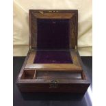 A Victorian walnut writing box