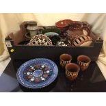 Two boxes of assorted Danish pottery,