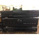 A Sony 5520 turn table and a four piece Technics system - cassette deck RS-BX501,