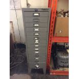 A Bisley fifteen drawer metal filing chest