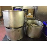 A quantity of aluminium catering pans