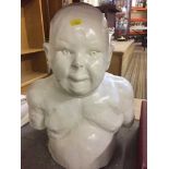 A plaster bust of a man