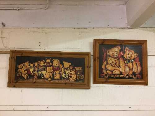 Two pine framed nursery prints