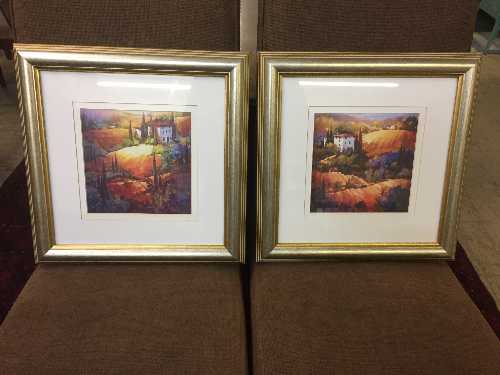 Four contemporary gilt framed prints