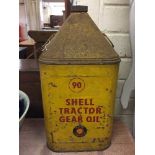 A mid 20th century Shell tractor gear oil canister