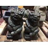 A pair garden figures - gargoyles