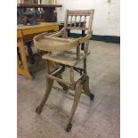 An Edwardian adjustable child's high chair