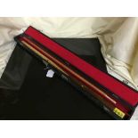 Two piece Victor snooker cue in case