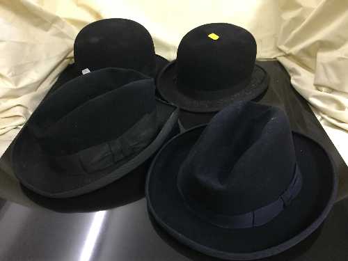 Two gent's bowler hats and two trilbys
