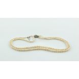 Cultured pearl two row necklet, graduated & four loose pearls.
