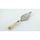 Silver engraved trowel with ivory handle, 'St James Presbyterian Church, Alnwick', 1894,
