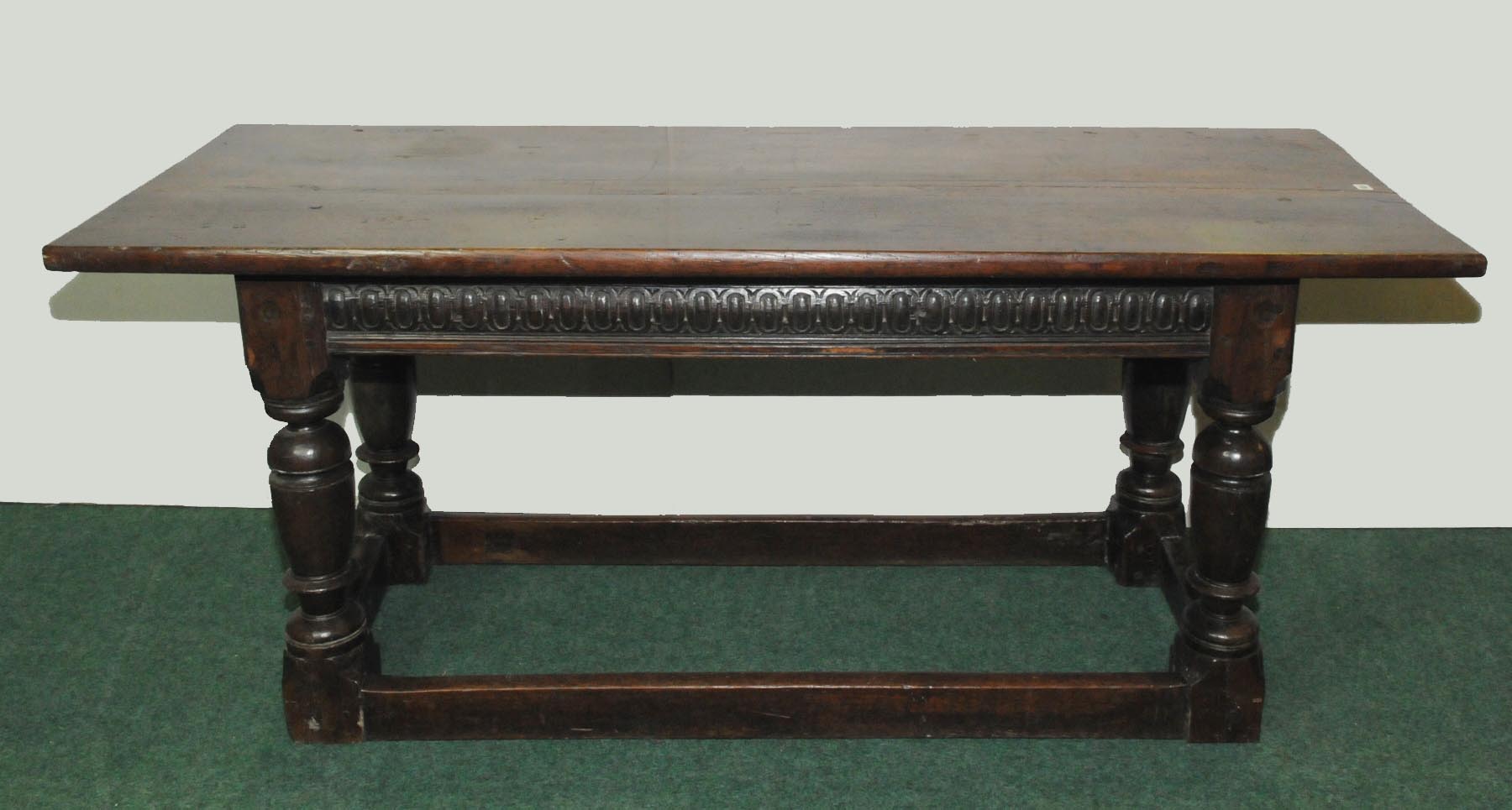 Antique oak refectory dining table,