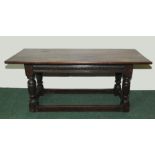 Antique oak refectory dining table,