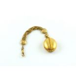 Victorian gold locket on gold quadruple link fob.