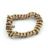 Gold bracelet of double curb pattern '9ct'.
