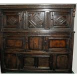 17th century oak court cupboard of typical design,