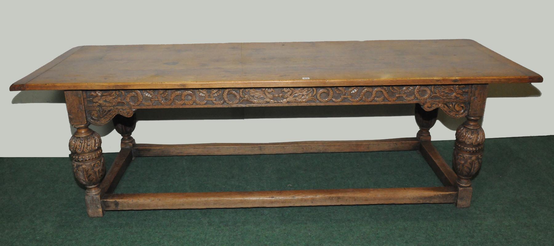 Oak refectory table, late 19th century or c.