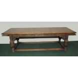 Oak refectory table, late 19th century or c.