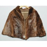 Lady's vintage mink fur cape, with label for Manchester Furrier (name illegible but initials D.L.I).