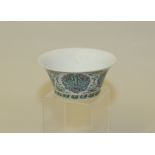 Chinese porcelain Doucai medallion bowl, Qianlong seal mark, 6" diam.