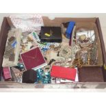 Box containing good selection of costume jewellery.